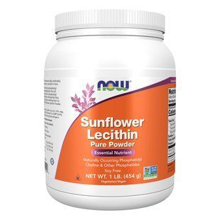 Sunflower Lecithin Pure Powder, 454 г NOW-18423 фото