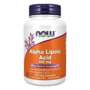 Alpha Lipoic Acid, 100 мг, 120 капсул NOW-07726 фото