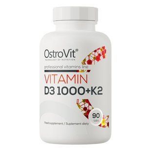 Вітамін D3, 1000 МО з вітаміном K2, 90 таблеток OV-22711 фото