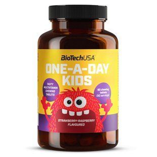 One-A-Day Kids, 90 жувальних таблеток, полуниця та малина BTU-24582 фото