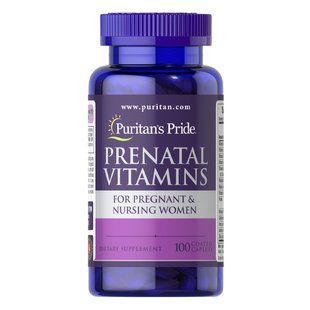 Мультивітаміни для вагітних, Prenatal Vitamins, 100 каплет PP-09257 фото
