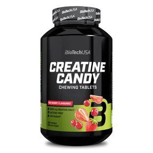 Creatine Candy, 240 жувальних таблеток, червоні ягоди BTU-24263 фото