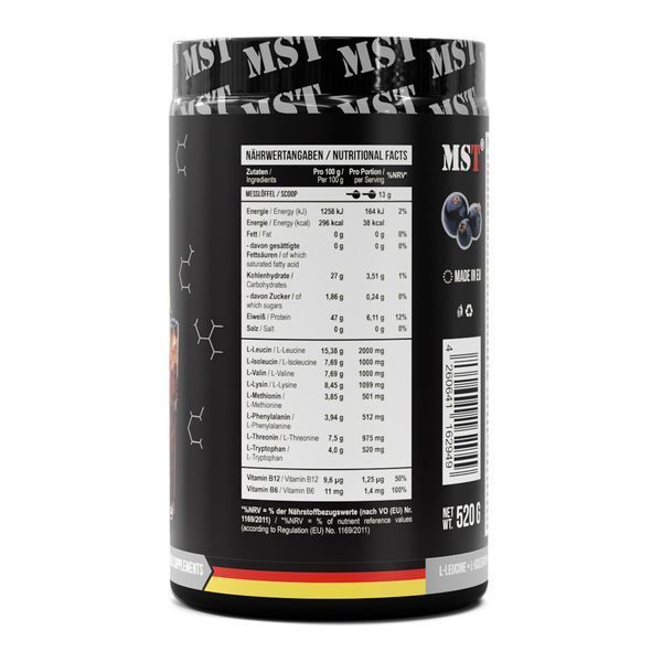 Комплекс амінокислот (EAA) з BCAA, порошок, 520 г, чорна смородина MST-11084 фото